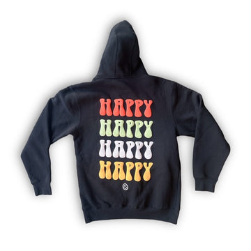 Happy Stack Pullover Hoodie (Black Autumn)