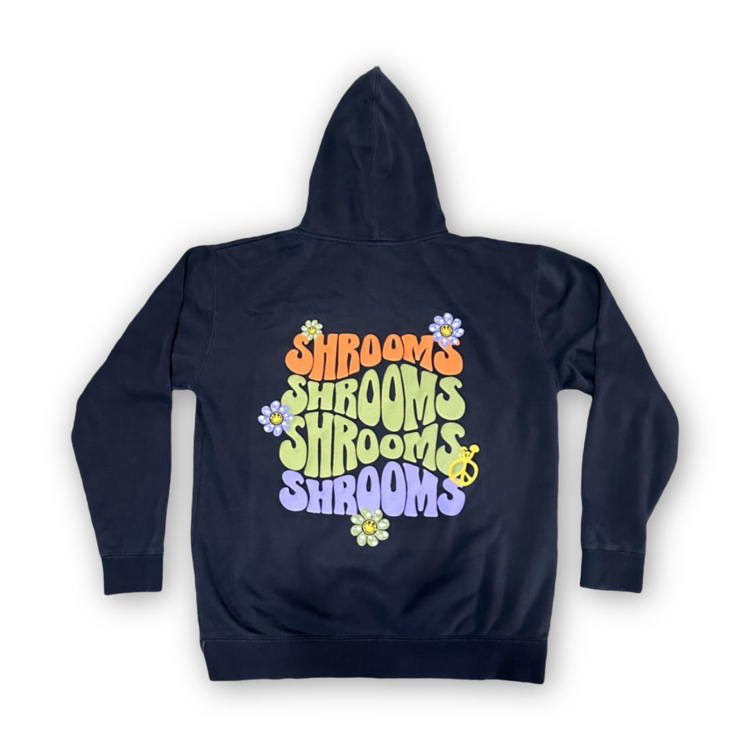 Mushrooms & Daisies Hoodie (Black)