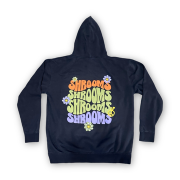 Mushrooms & Daisies Hoodie (Black)