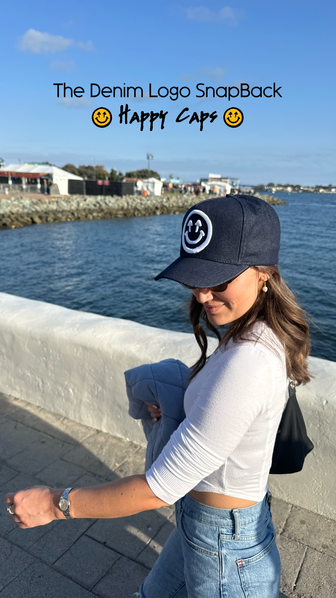 Denim Logo Snapback - Navy