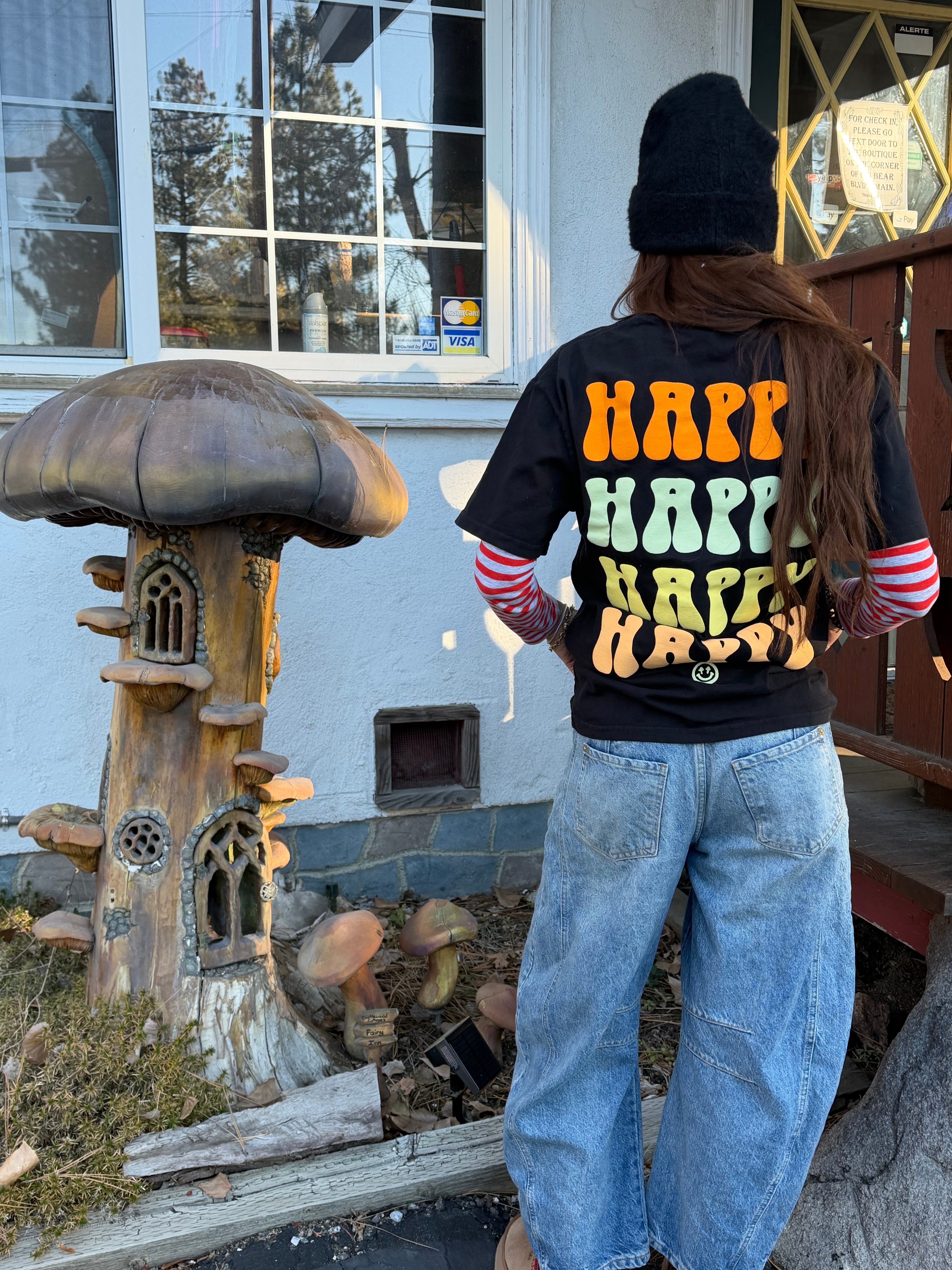 Happy Stack T-Shirt – Black