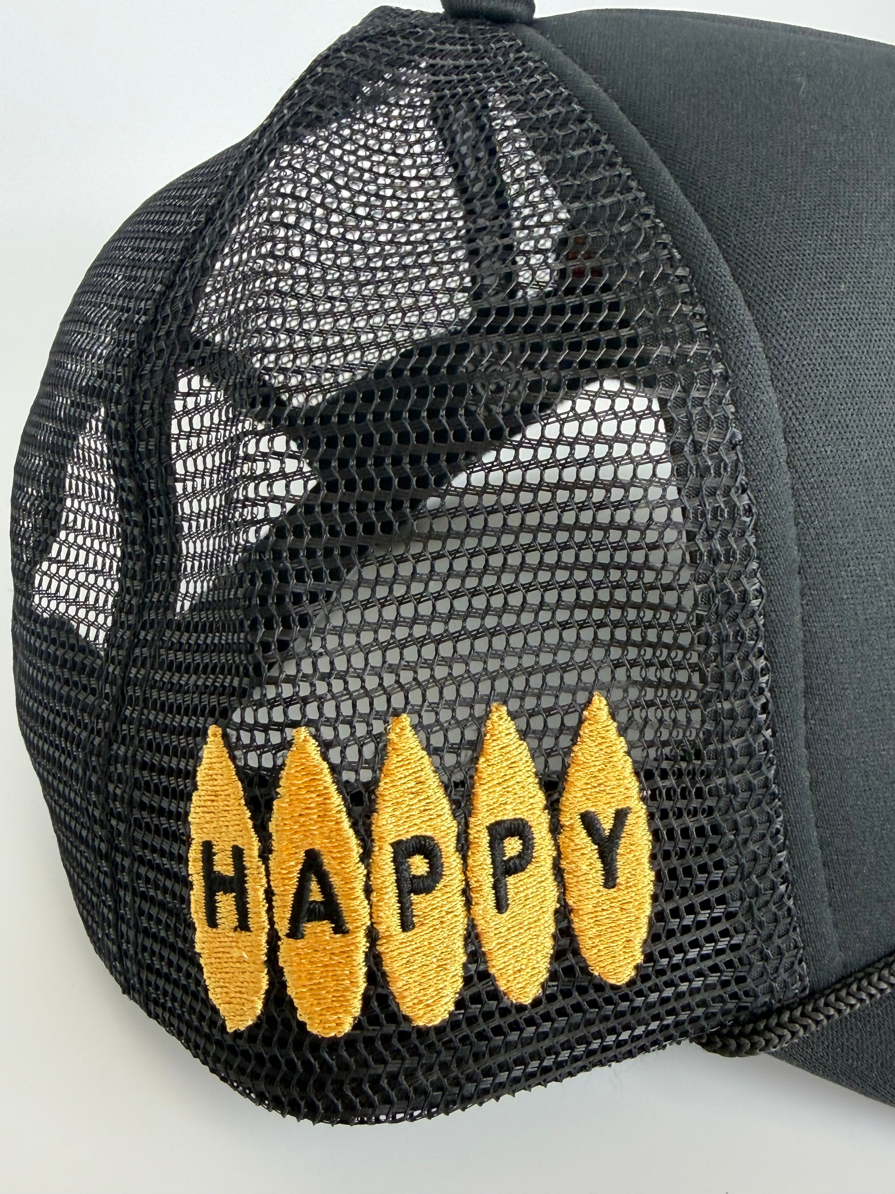 Happy Caps X Wave of Winter- Black Trucker Hat