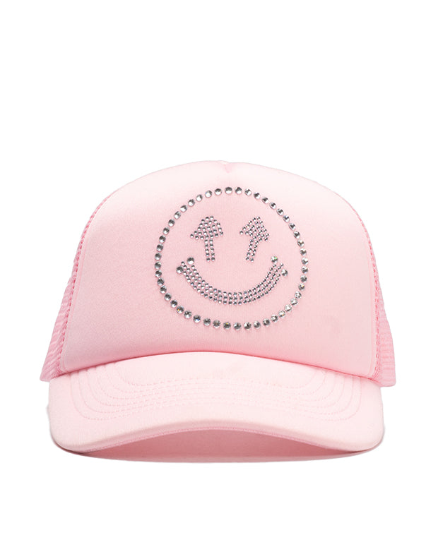 Rhinestone Smiley Pink Snapback