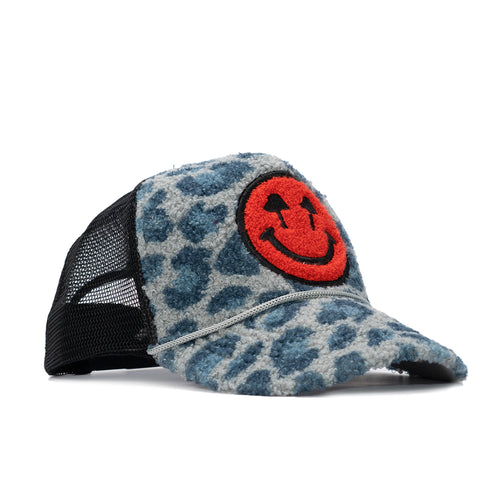 Blue Snow Leopard Sherpa Trucker Hat