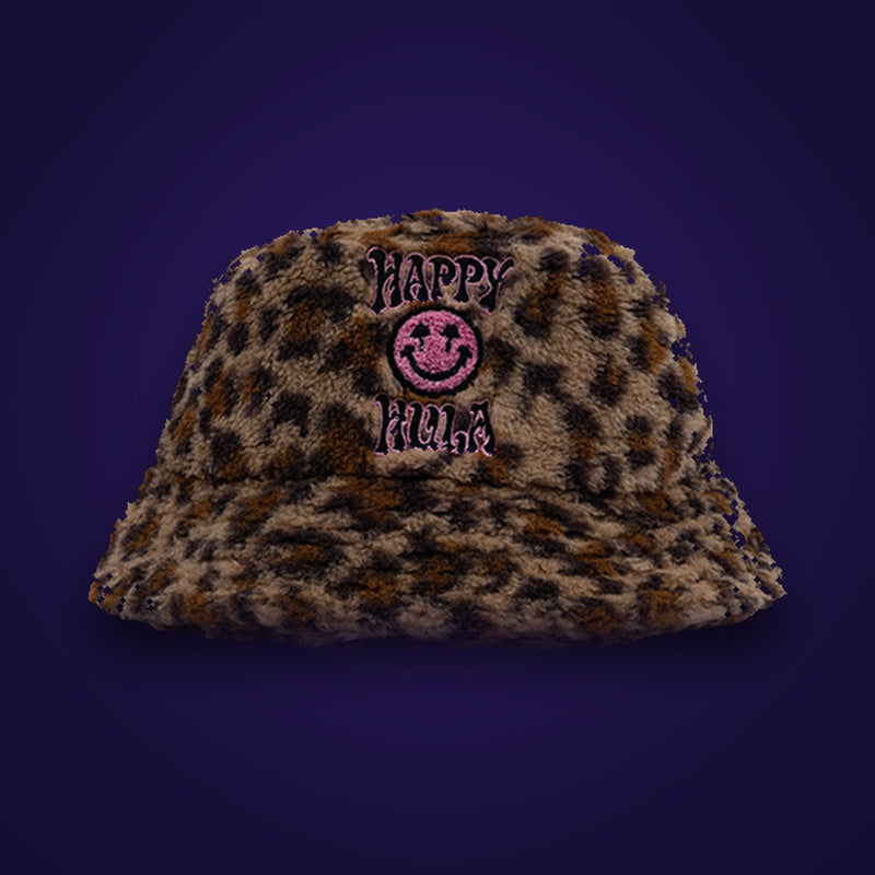 Happy Caps x Hulaween Sherpa Bucket - Leopard